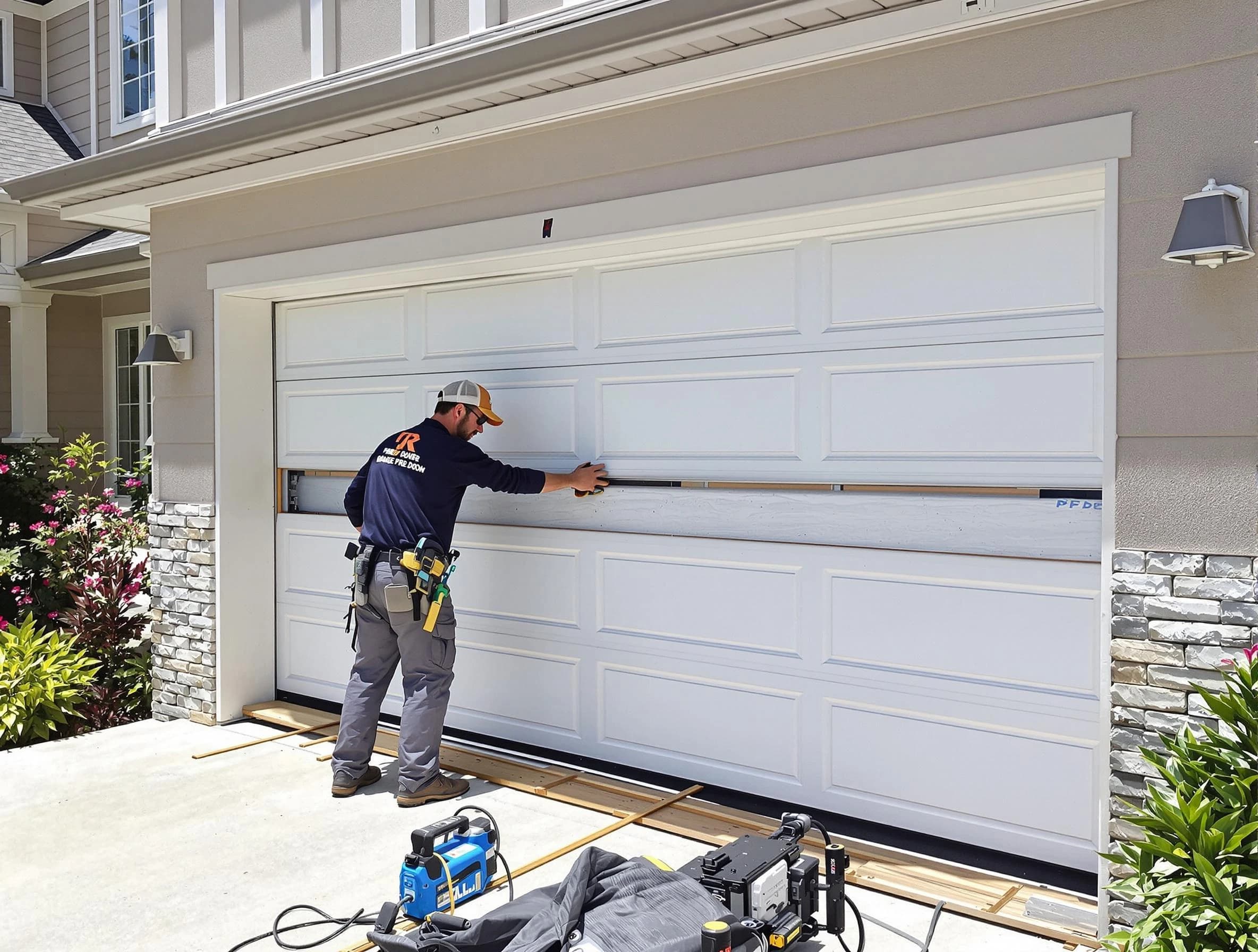 South Salt Lake Garage Door Repair team performing complete garage door replacement at South Salt Lake residence
