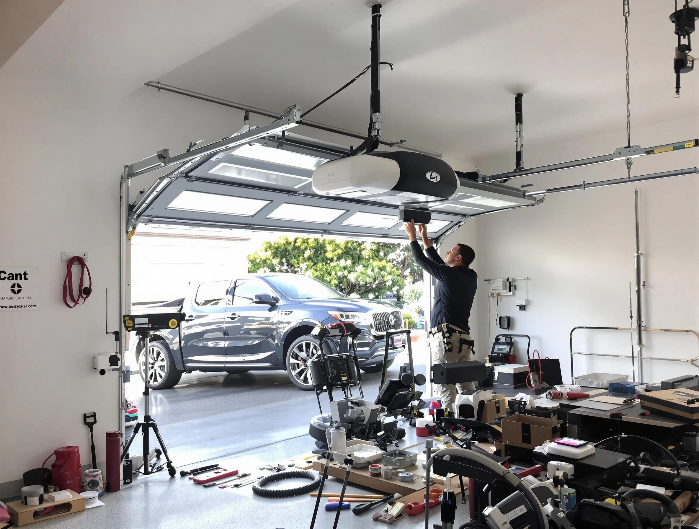 South Salt Lake Garage Door Repair specialist installing smart garage door opener system in South Salt Lake home