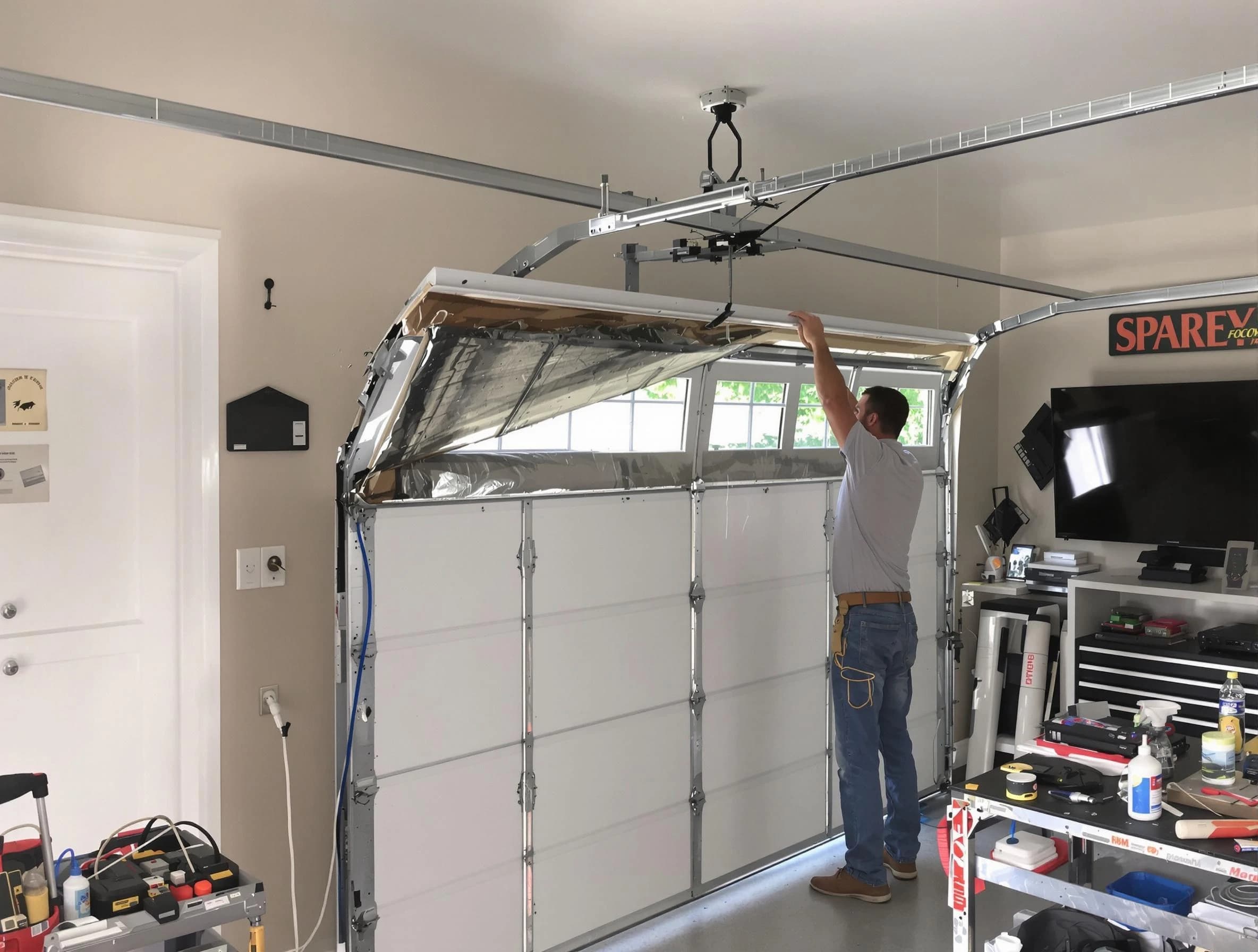 Garage door section replacement by South Salt Lake Garage Door Repair in South Salt Lake