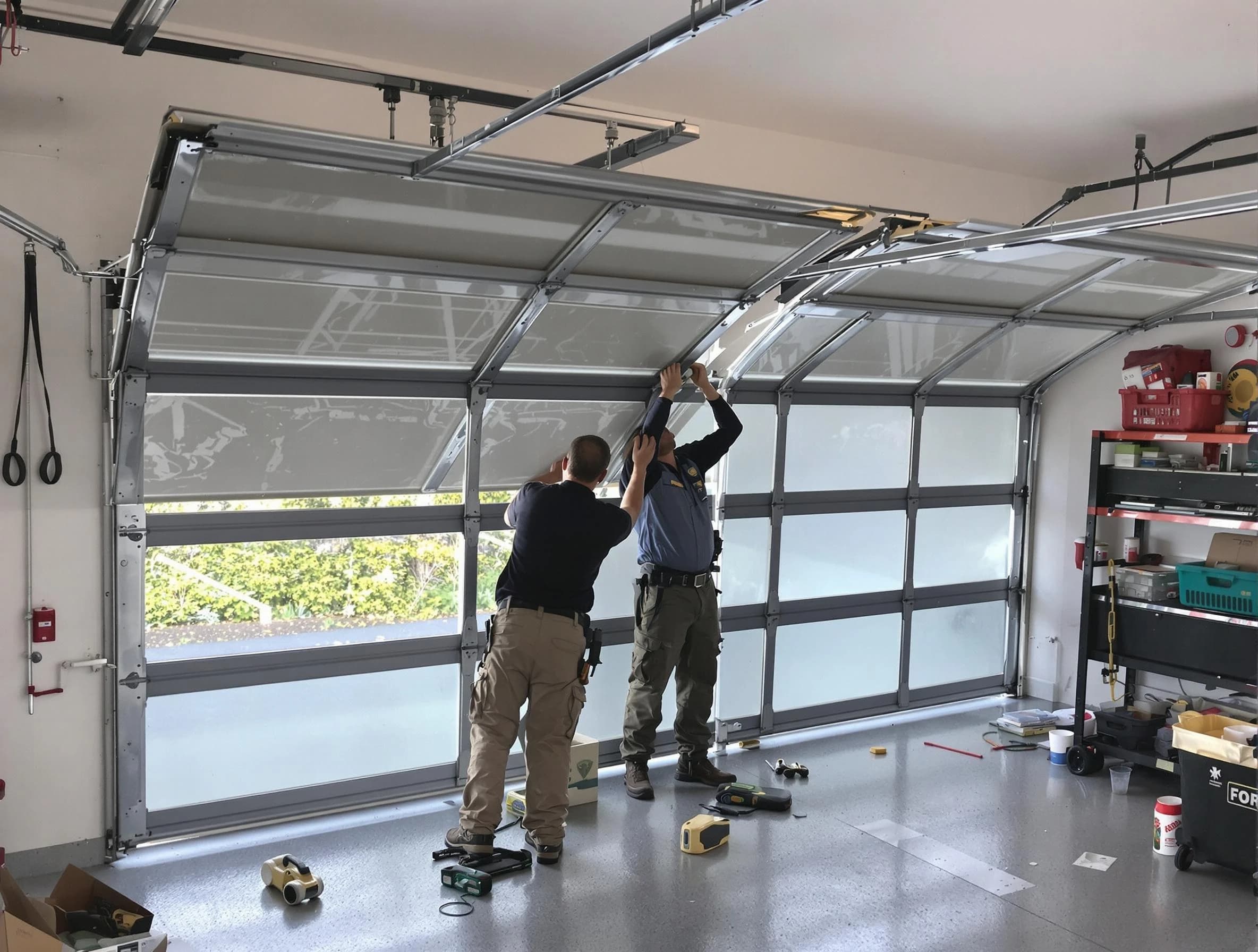 South Salt Lake Garage Door Repair expert performing precise panel replacement on South Salt Lake garage door