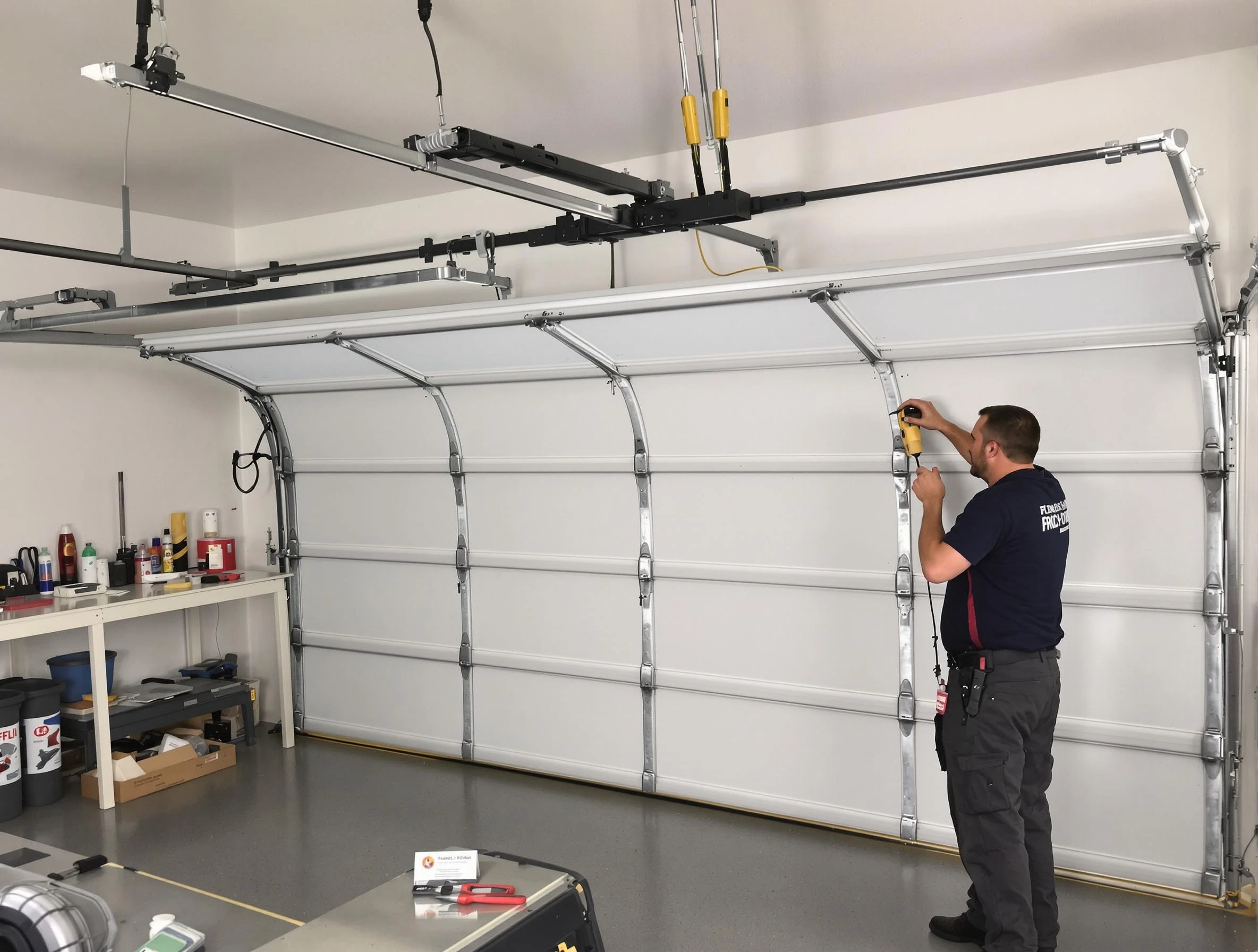South Salt Lake Garage Door Repair certified technician performing overhead door system repair in South Salt Lake