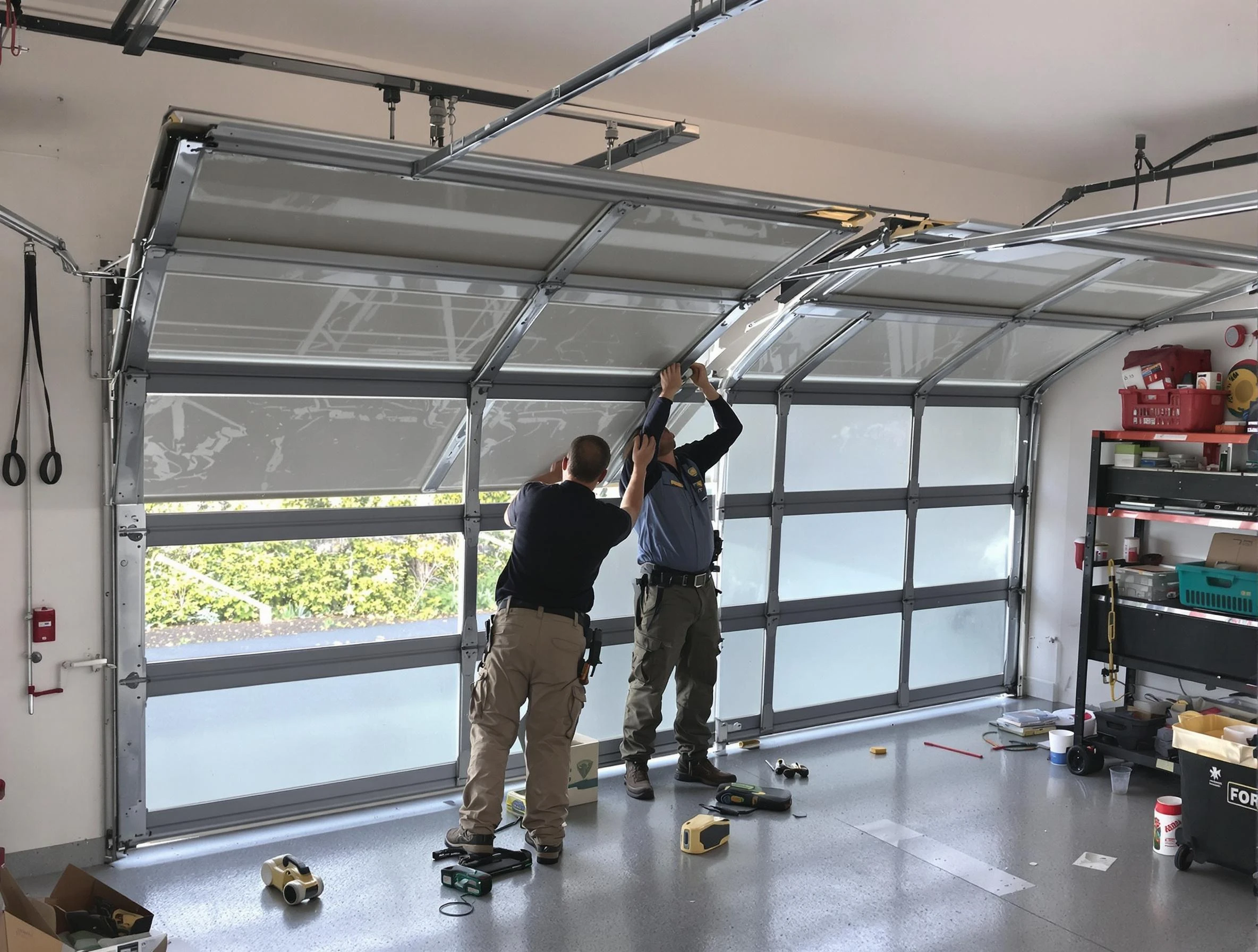 South Salt Lake Garage Door Repair expert performing precise panel replacement on South Salt Lake garage door